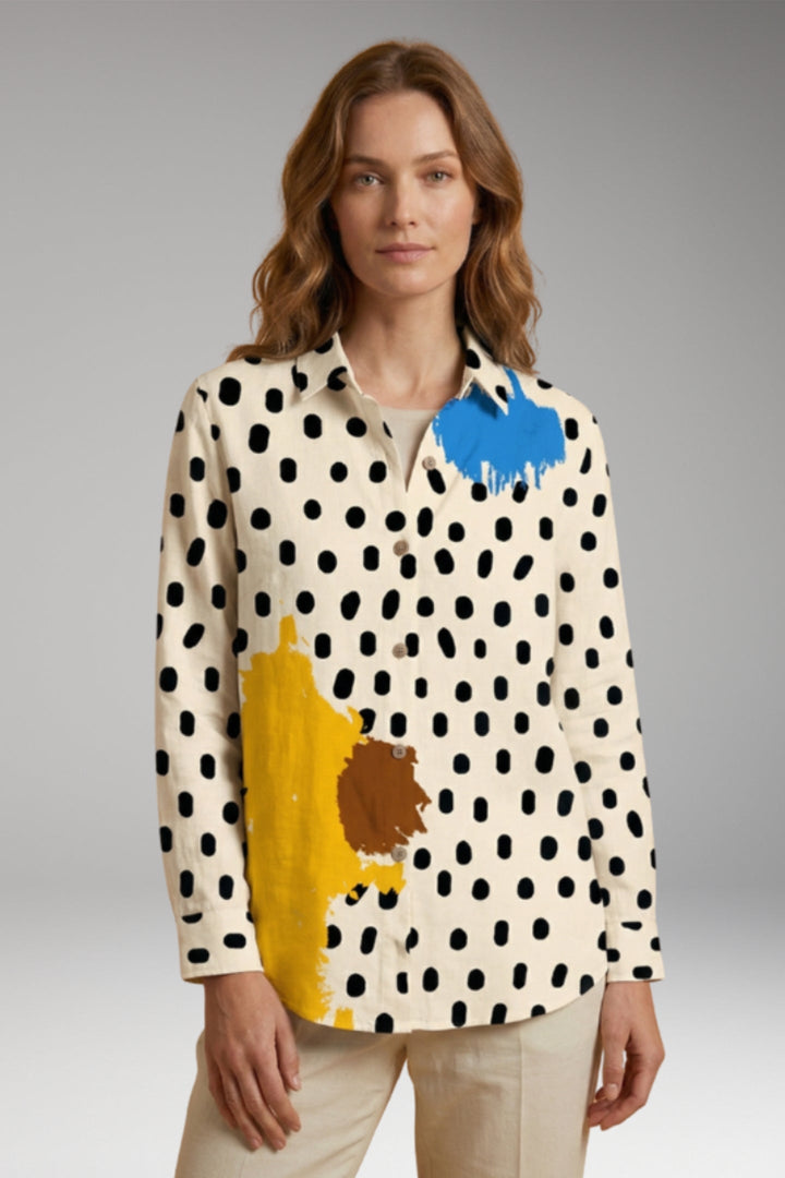 Women’s Blouse with Button Closure and Long Sleeves