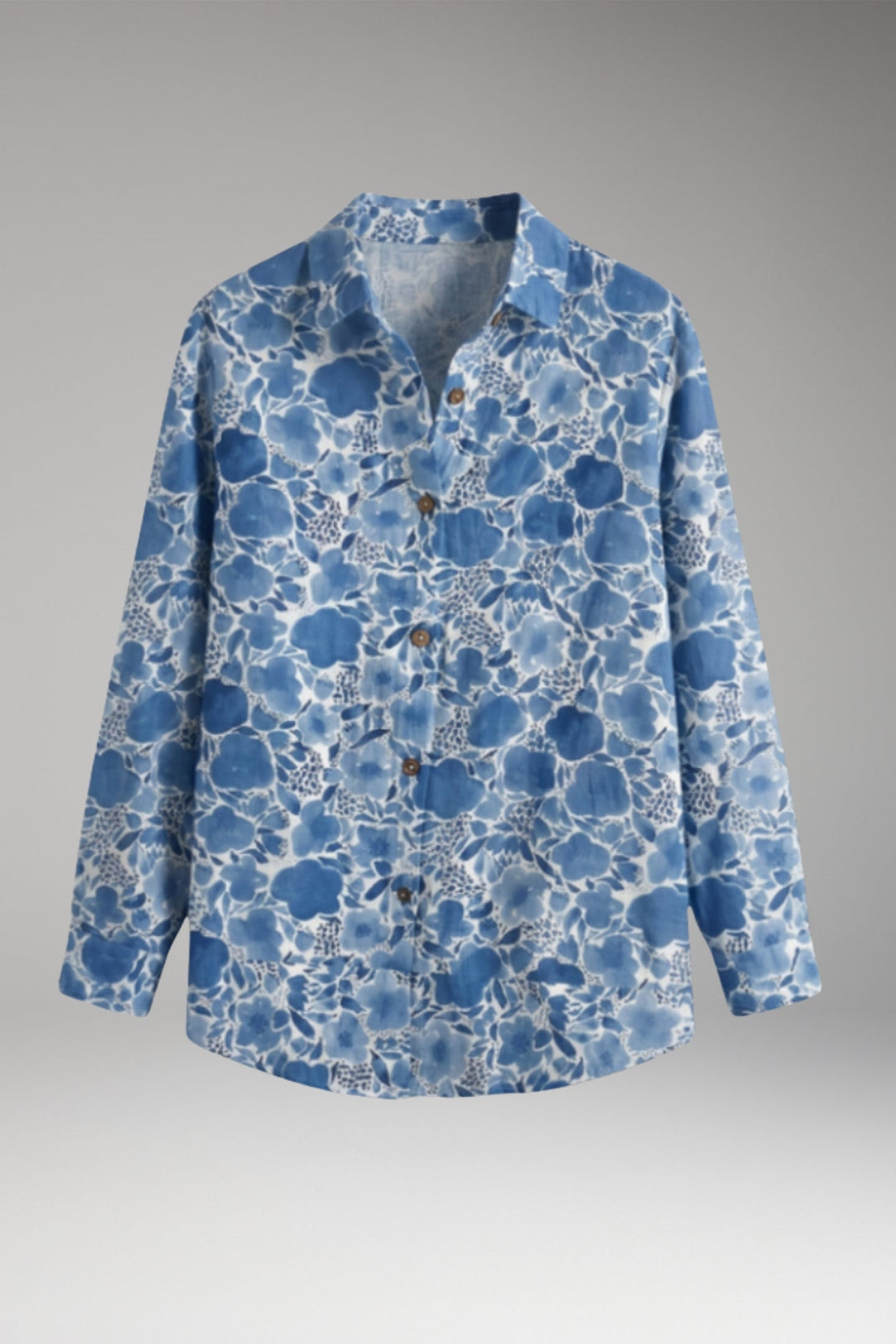 Women’s Blouse with Button Closure and Long Sleeves