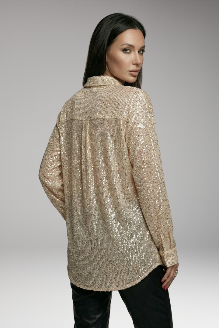 Women’s Blouse with Button Front and Long Sleeves