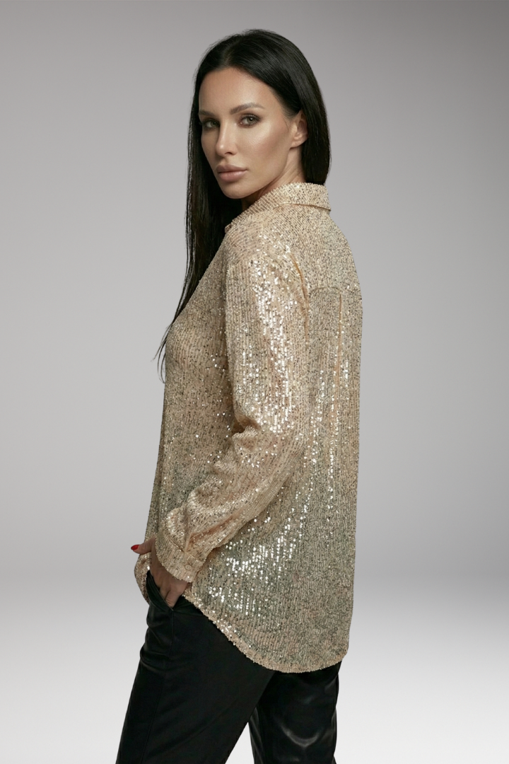 Women’s Blouse with Button Front and Long Sleeves