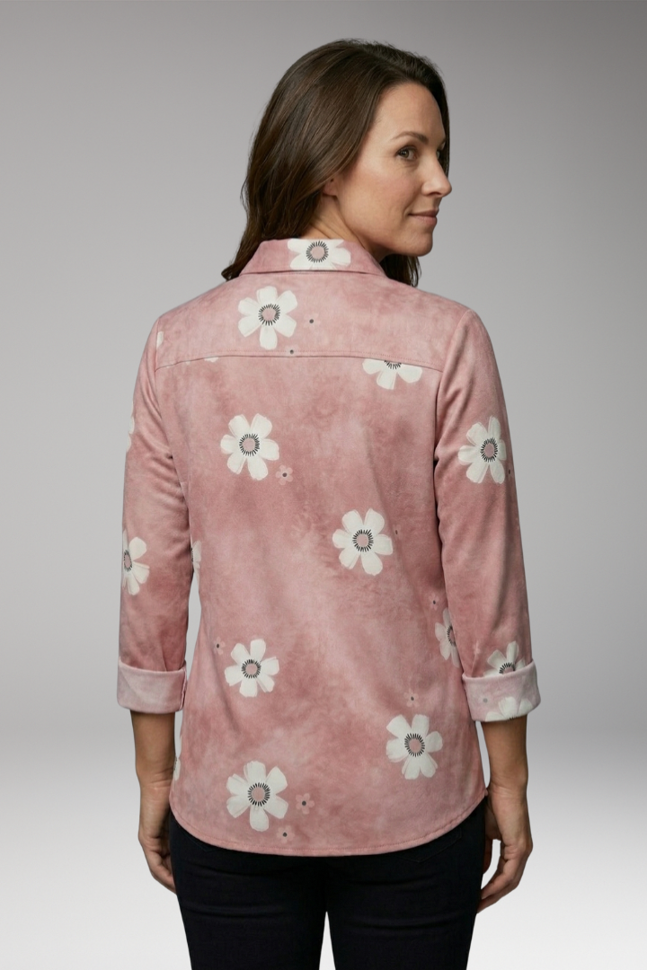 Women’s Blouse with Collar Neck and Button Closure