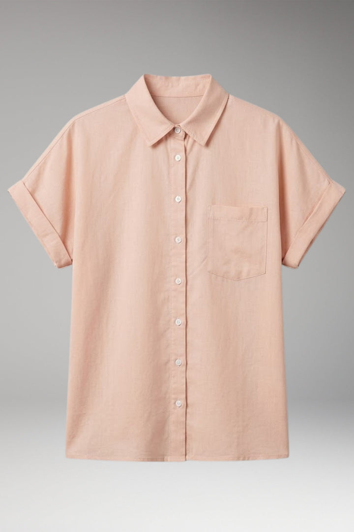 Women’s Blouse with Collar Neckline and Button Closure