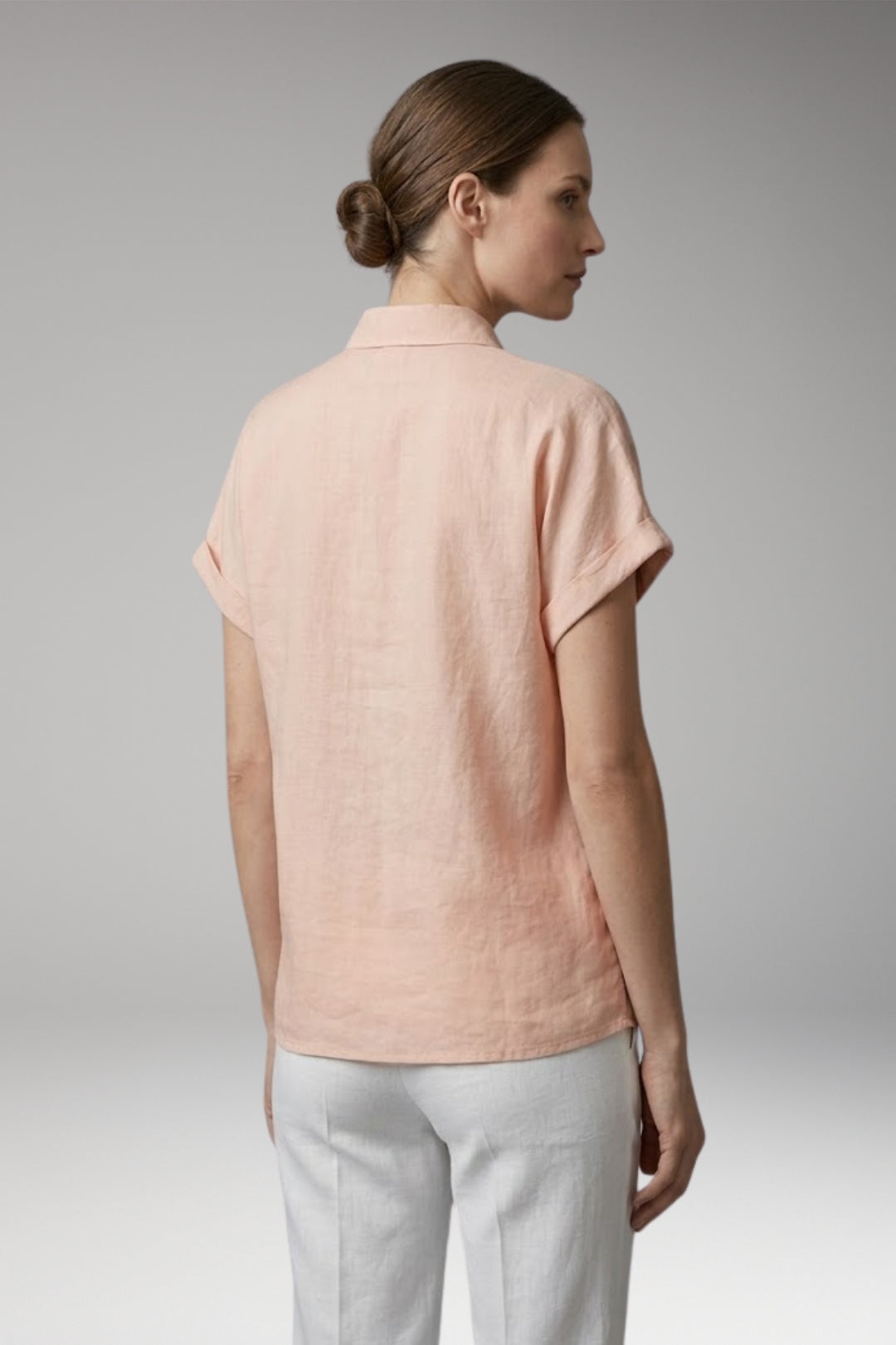Women’s Blouse with Collar Neckline and Button Closure
