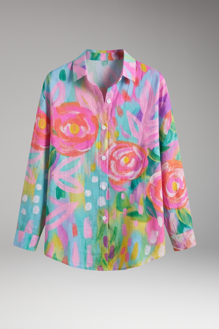 Women’s Blouse with Collar and Button Closure