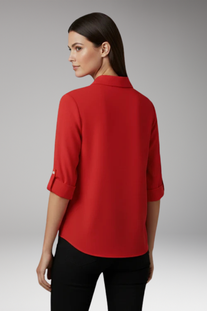 Women's Blouse with Collar and Button Front