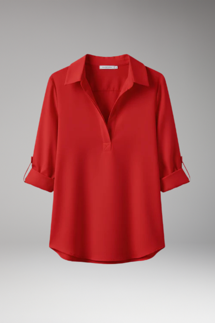 Women's Blouse with Collar and Button Front