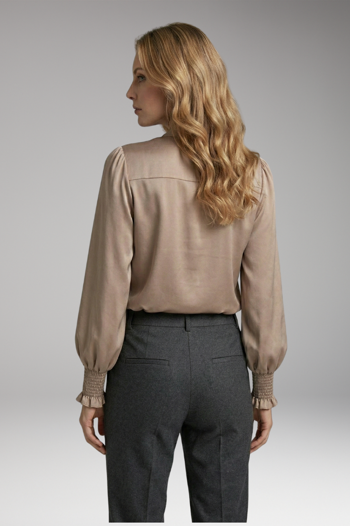 Women's Blouse with Crisscross Design and V-Neck