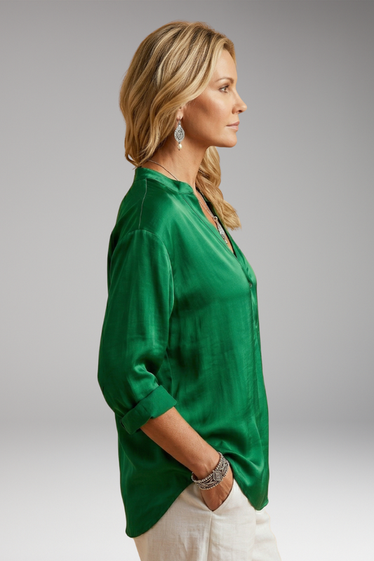 Women's Blouse with Lightweight Fabric and Plain Woven Surface