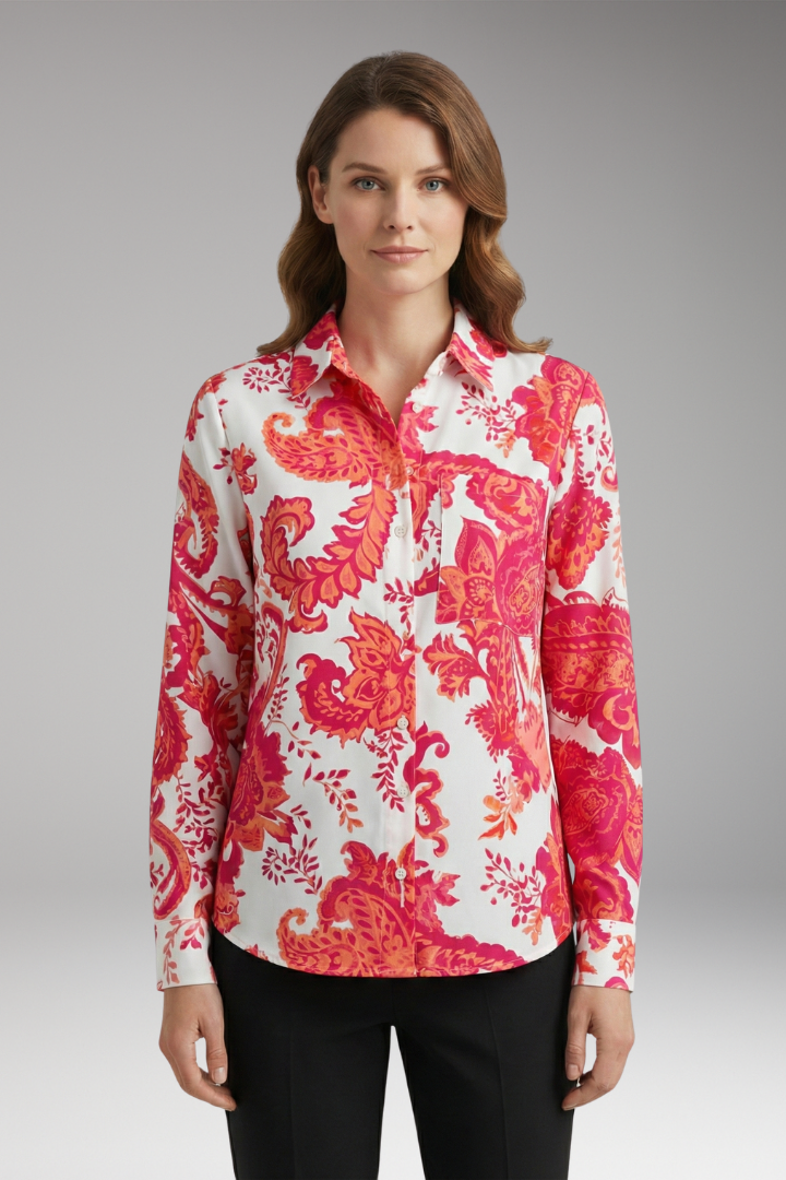 Women’s Blouse with Long Sleeves and Button-Down Front