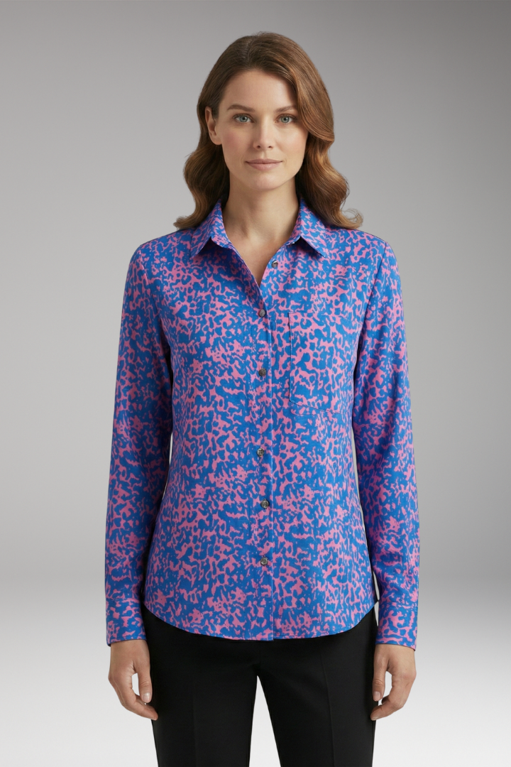 Women’s Blouse with Long Sleeves and Button-Down Front