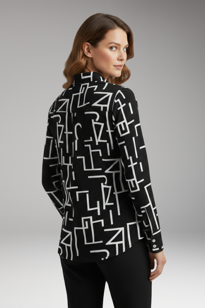 Women’s Blouse with Long Sleeves and Button-Down Front