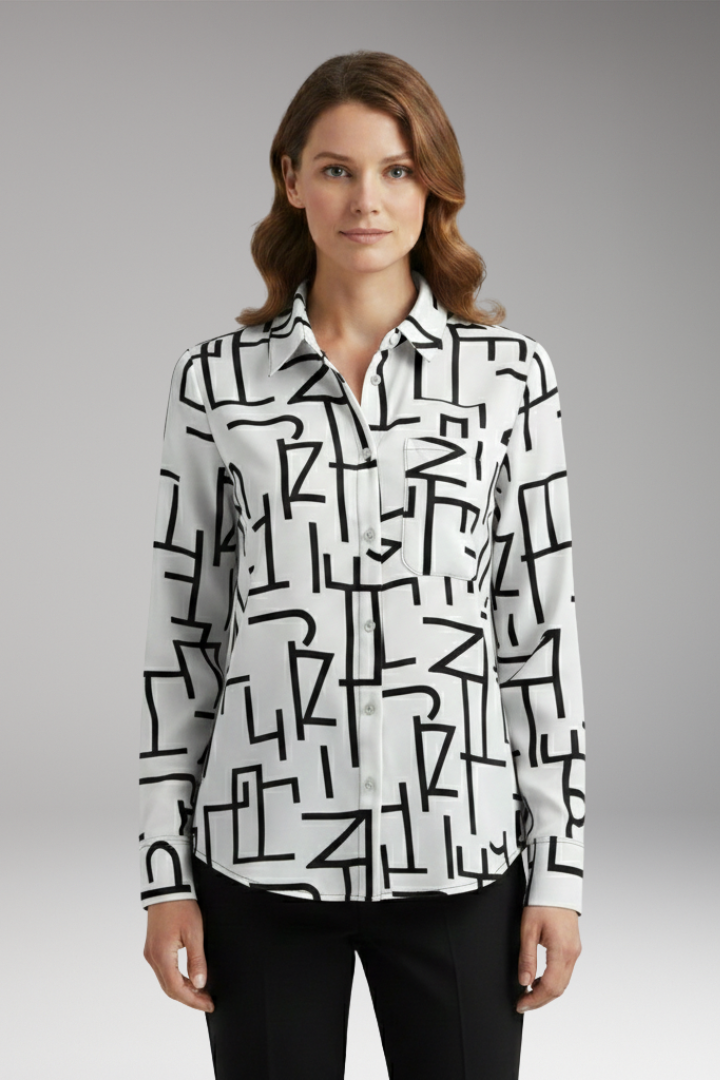 Women’s Blouse with Long Sleeves and Button-Down Front