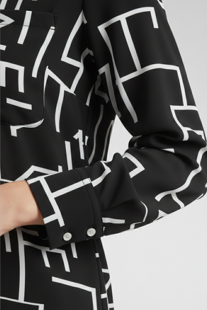 Women’s Blouse with Long Sleeves and Button-Down Front