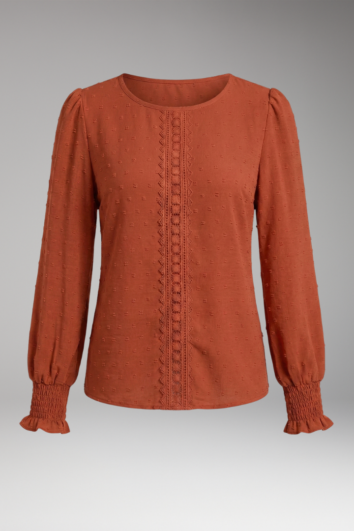 Women's Blouse with Long Sleeves and Elastic Cuffs