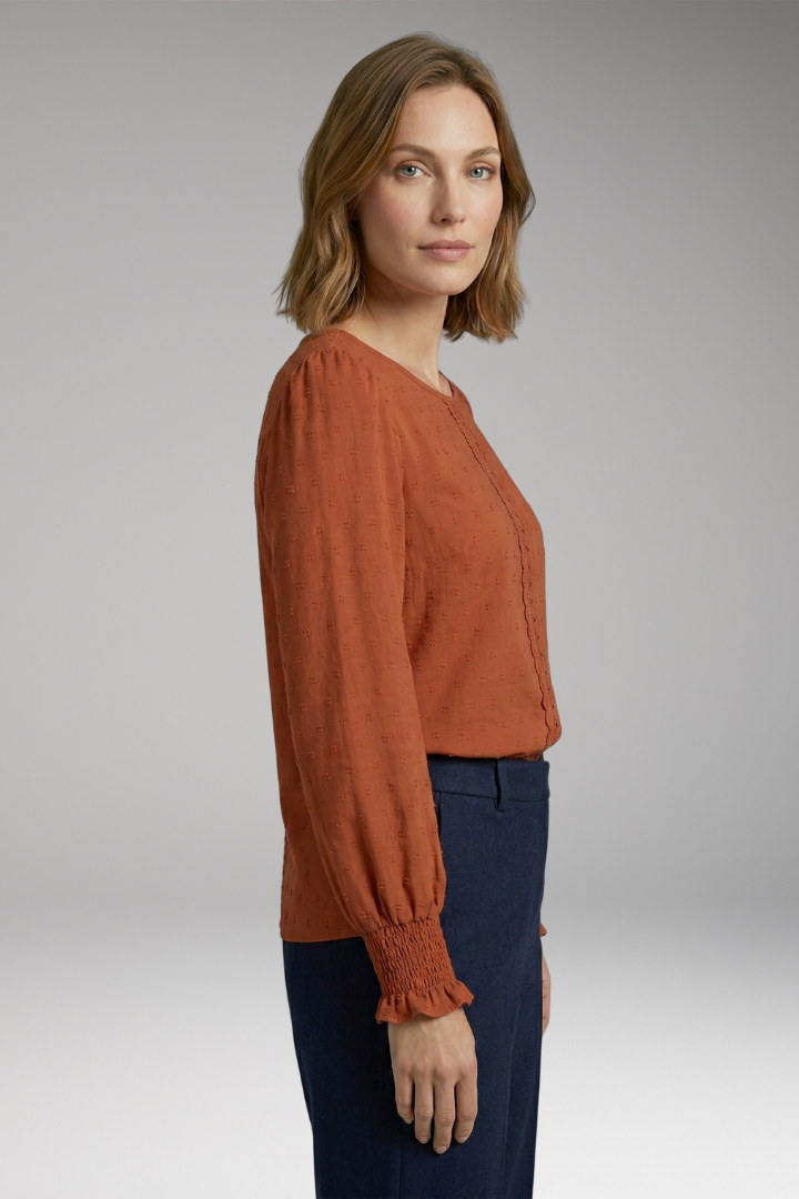 Women's Blouse with Long Sleeves and Elastic Cuffs