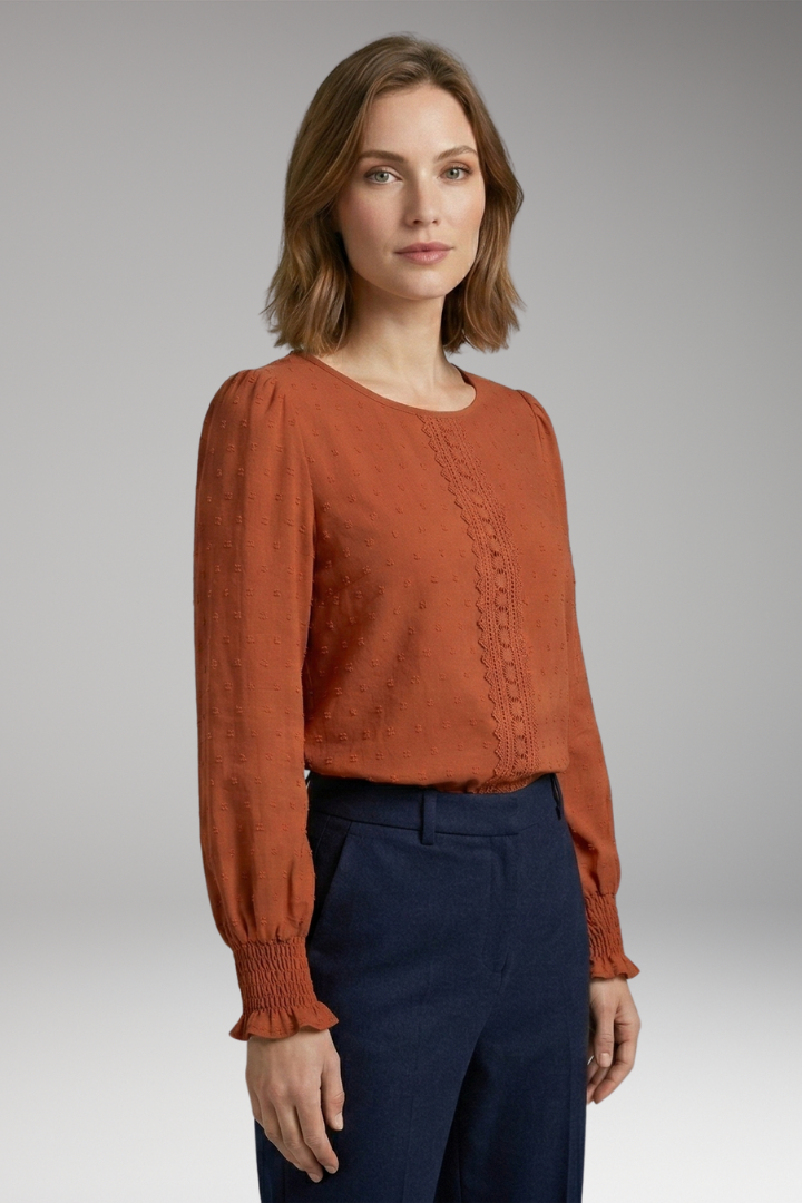 Women's Blouse with Long Sleeves and Elastic Cuffs