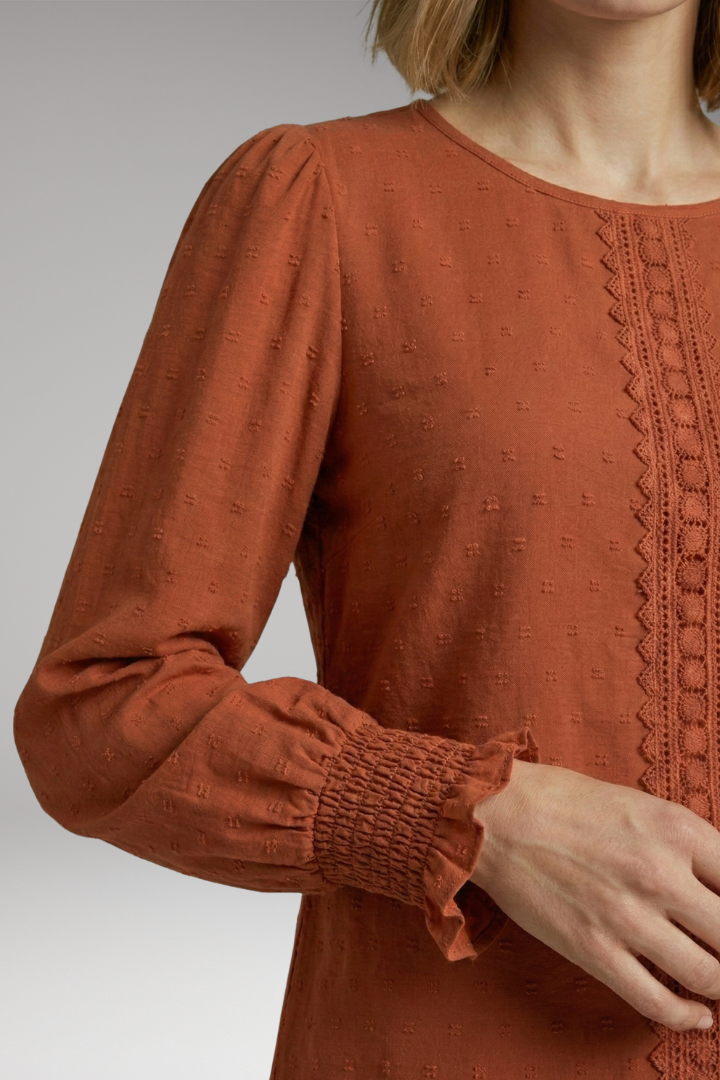 Women's Blouse with Long Sleeves and Elastic Cuffs