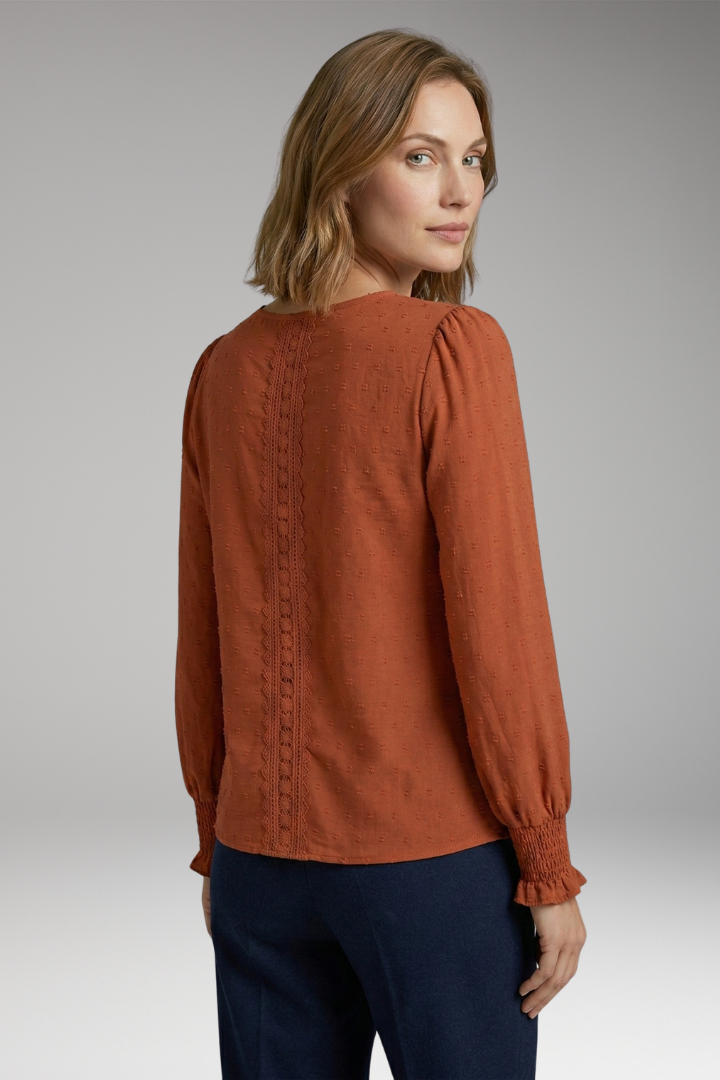Women's Blouse with Long Sleeves and Elastic Cuffs