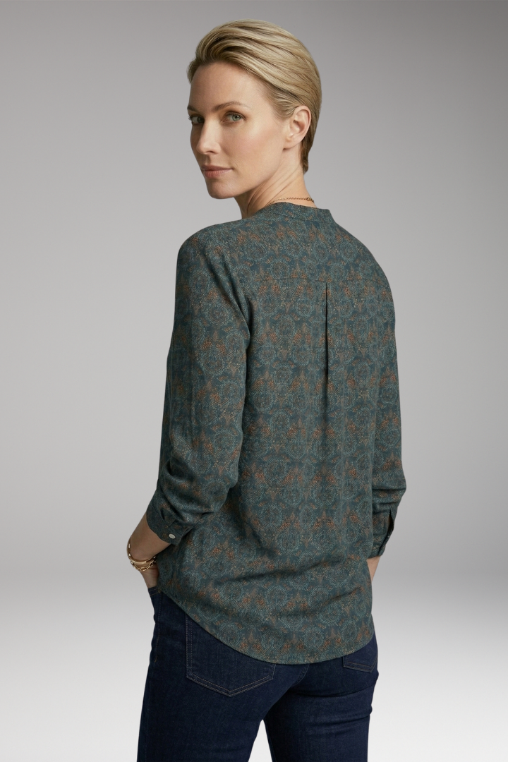 Women's Blouse with Long Sleeves and Vintage Print
