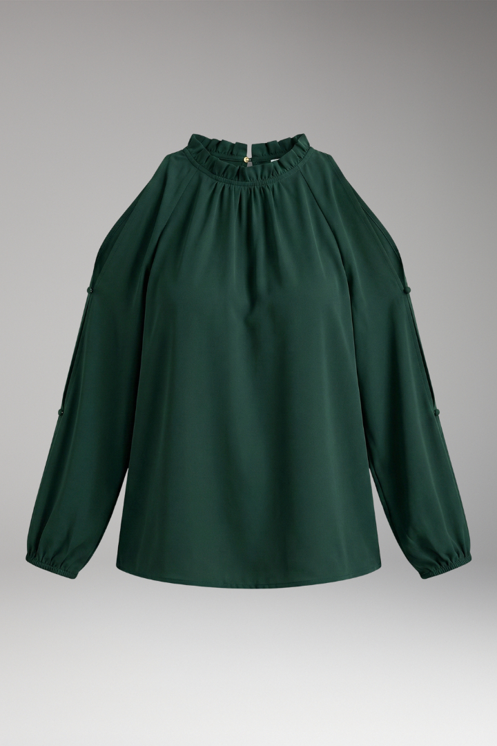 Women's Blouse with Off-the-Shoulder Design and Puff Sleeves