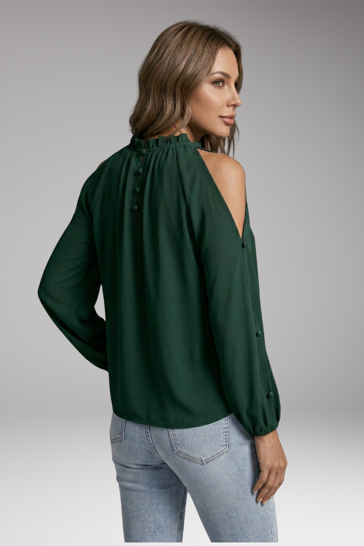 Women's Blouse with Off-the-Shoulder Design and Puff Sleeves