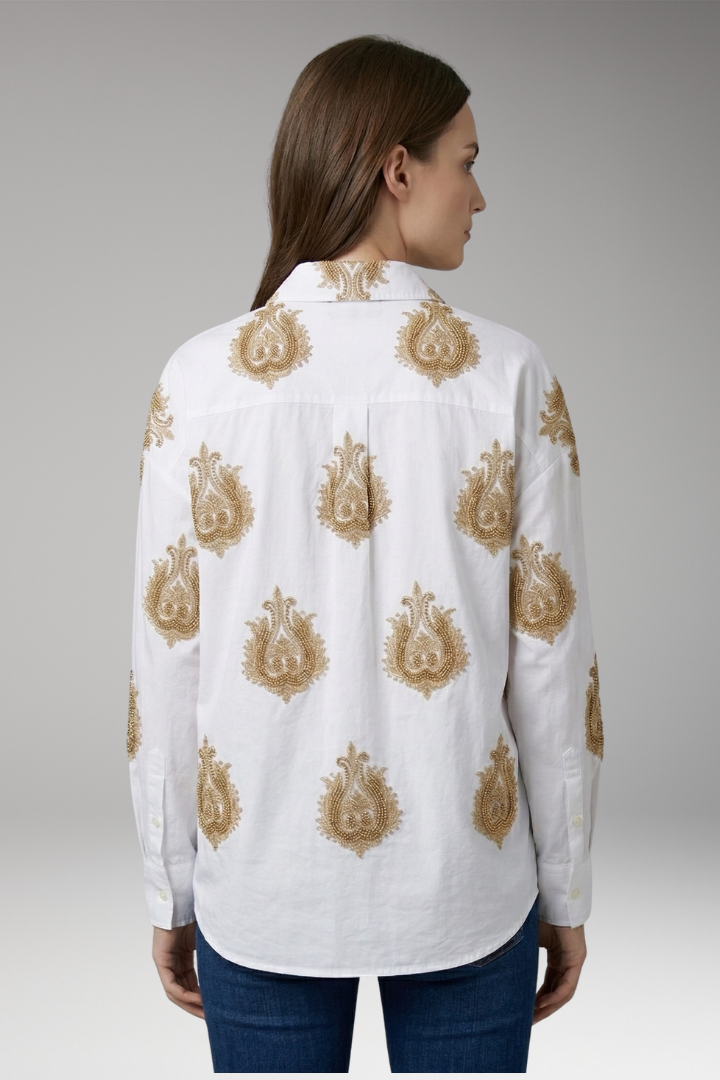 Women’s Blouse with Round Neck and Printed Surface
