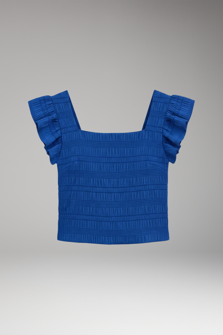 Women’s Blouse with Square Neck and Ruffled Sleeves