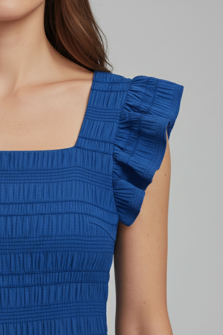 Women’s Blouse with Square Neck and Ruffled Sleeves