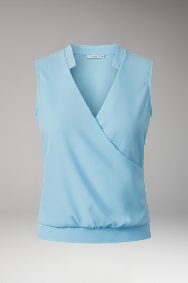 Women's Blouse with V Neck Wrap Front