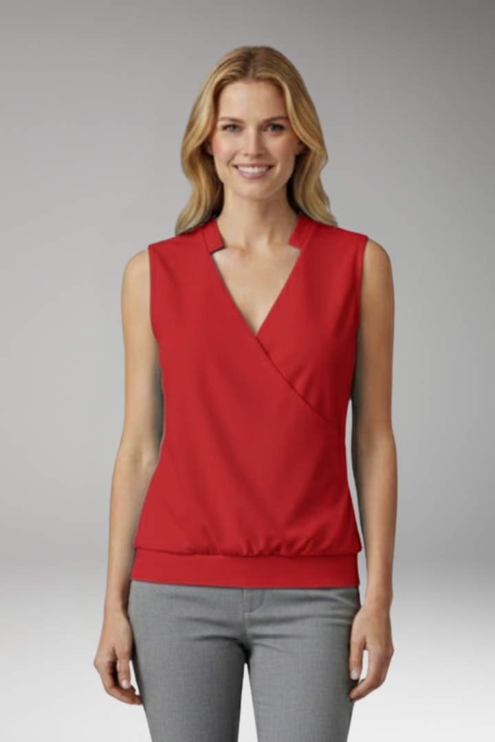 Women's Blouse with V Neck Wrap Front