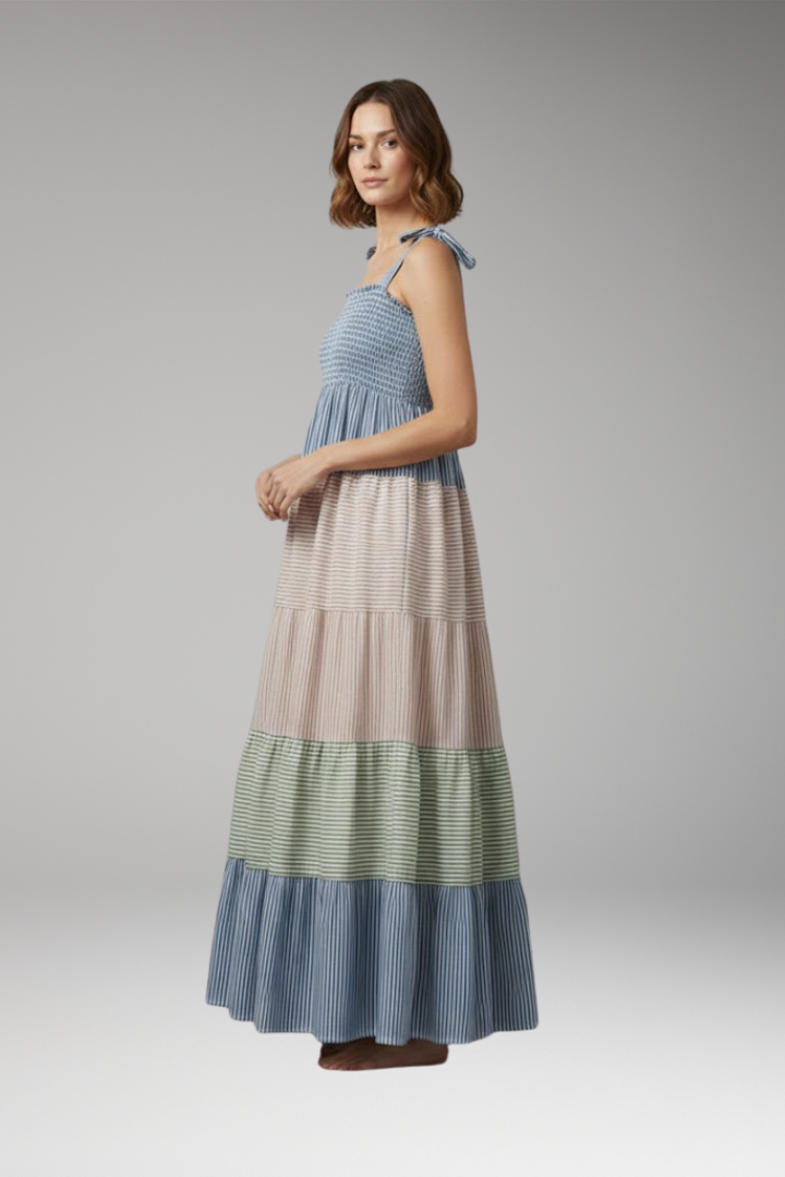 Women’s Bohemian Maxi Dress with Flowing Design and Unique Cut
