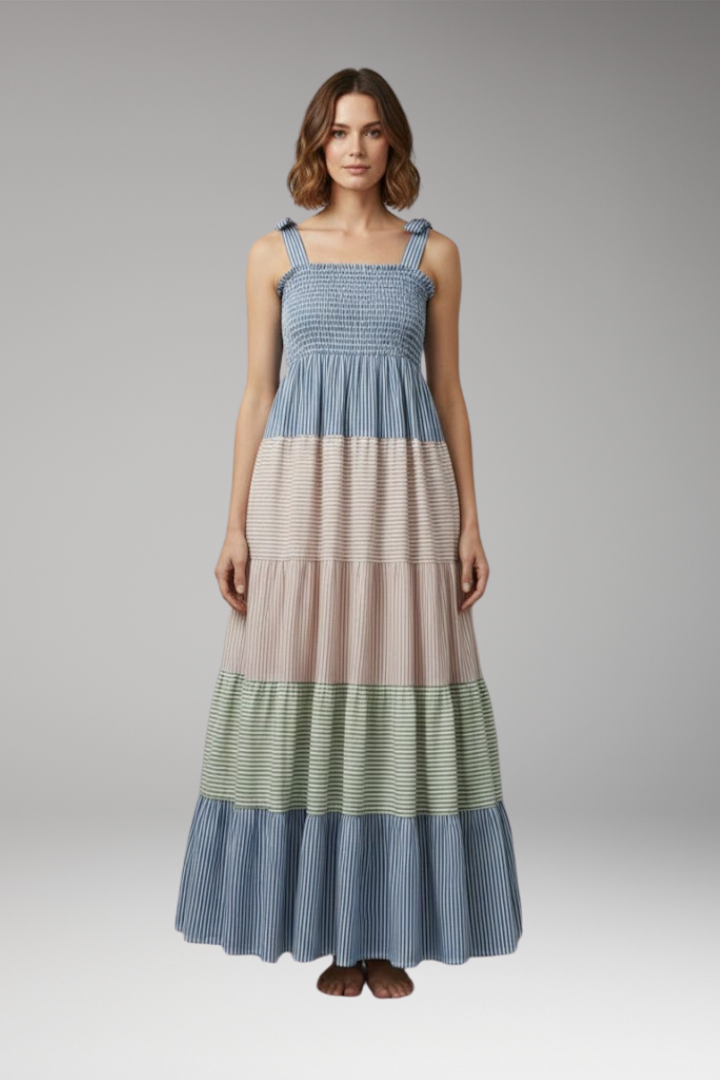 Women’s Bohemian Maxi Dress with Flowing Design and Unique Cut