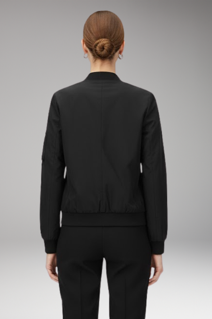 Women’s Bomber Jacket with Adjustable Hem and Elastic Cuffs
