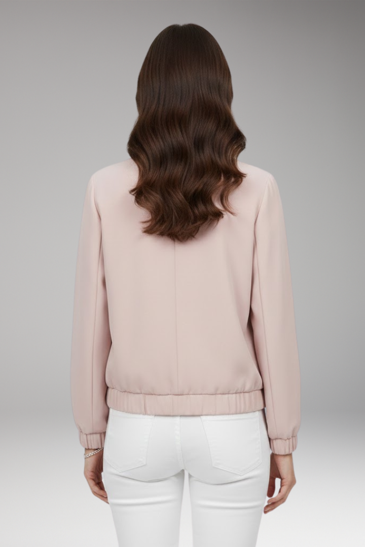 Women’s Bomber Jacket with Closure and Short Length