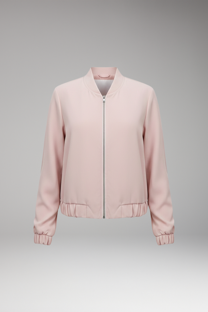 Women’s Bomber Jacket with Closure and Short Length