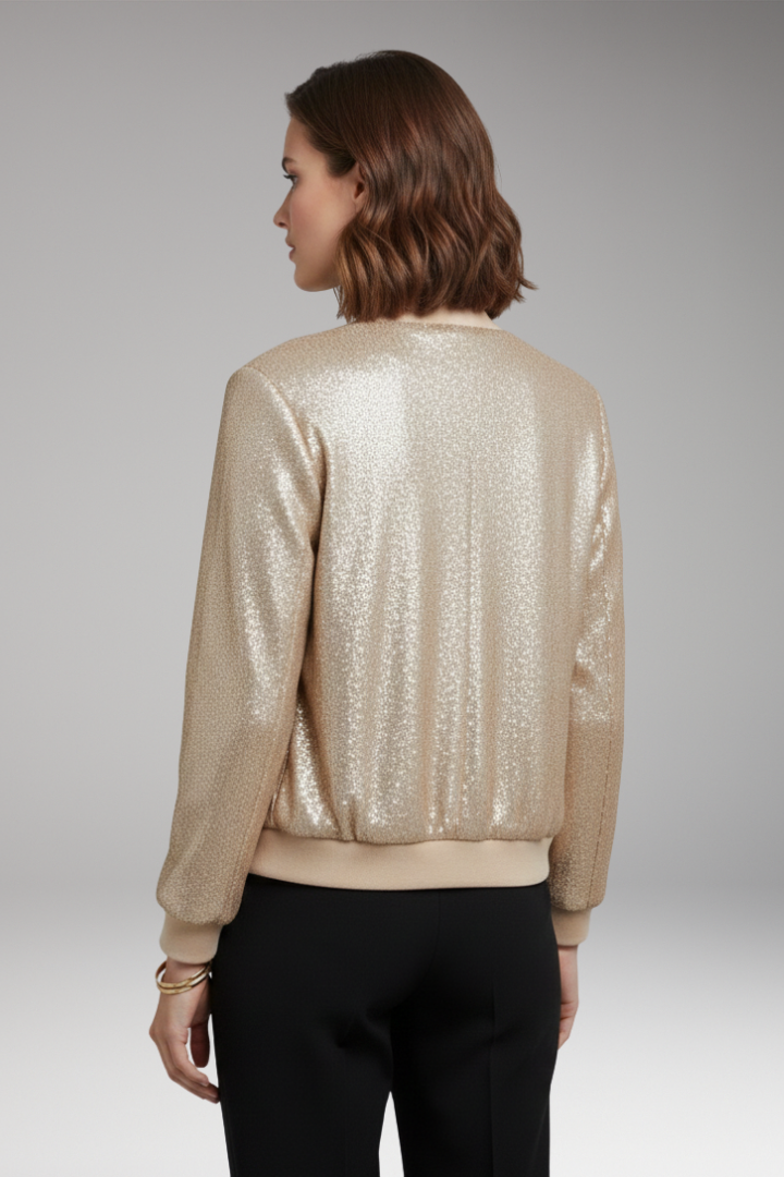 Women’s Bomber Jacket with Front Closure and Side Pockets