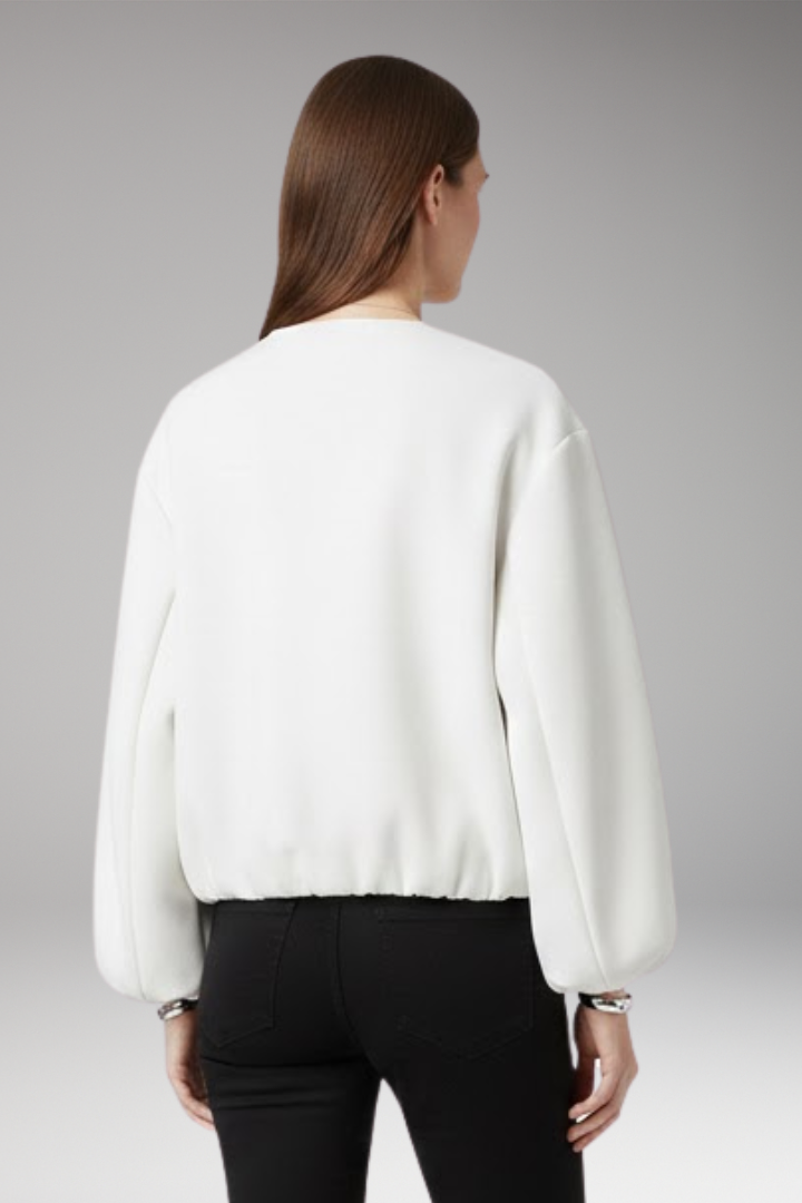 Women’s Bomber Jacket with Front Zip and Ribbed Cuffs