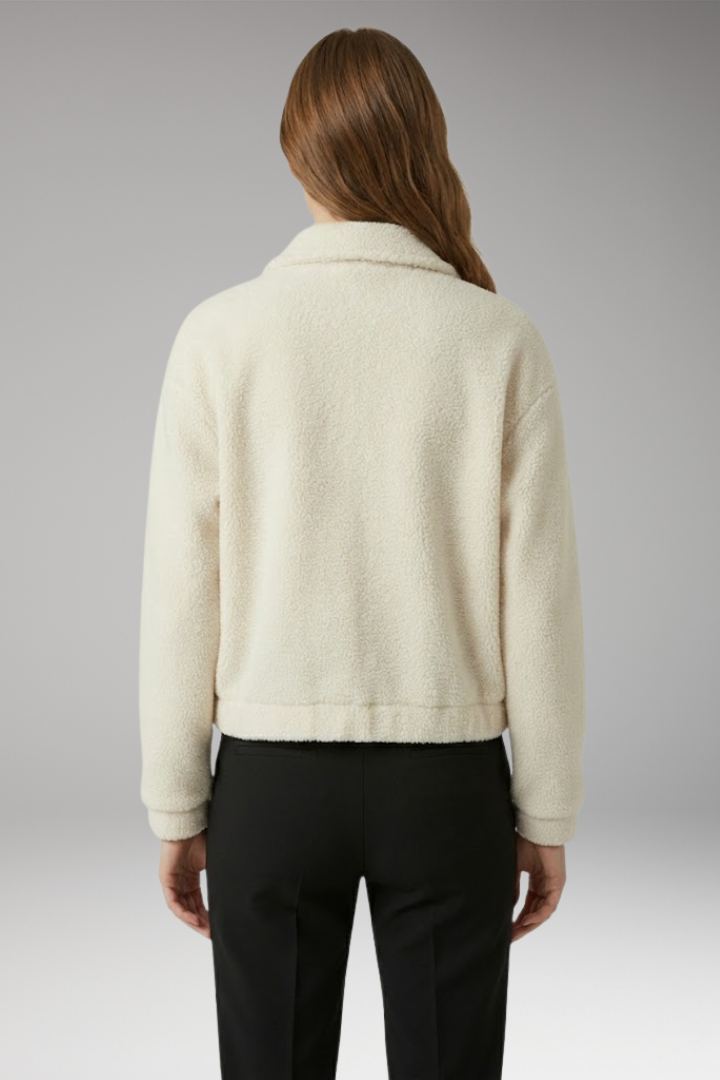 Women’s Bomber Jacket with Front Zipper and Side Pockets