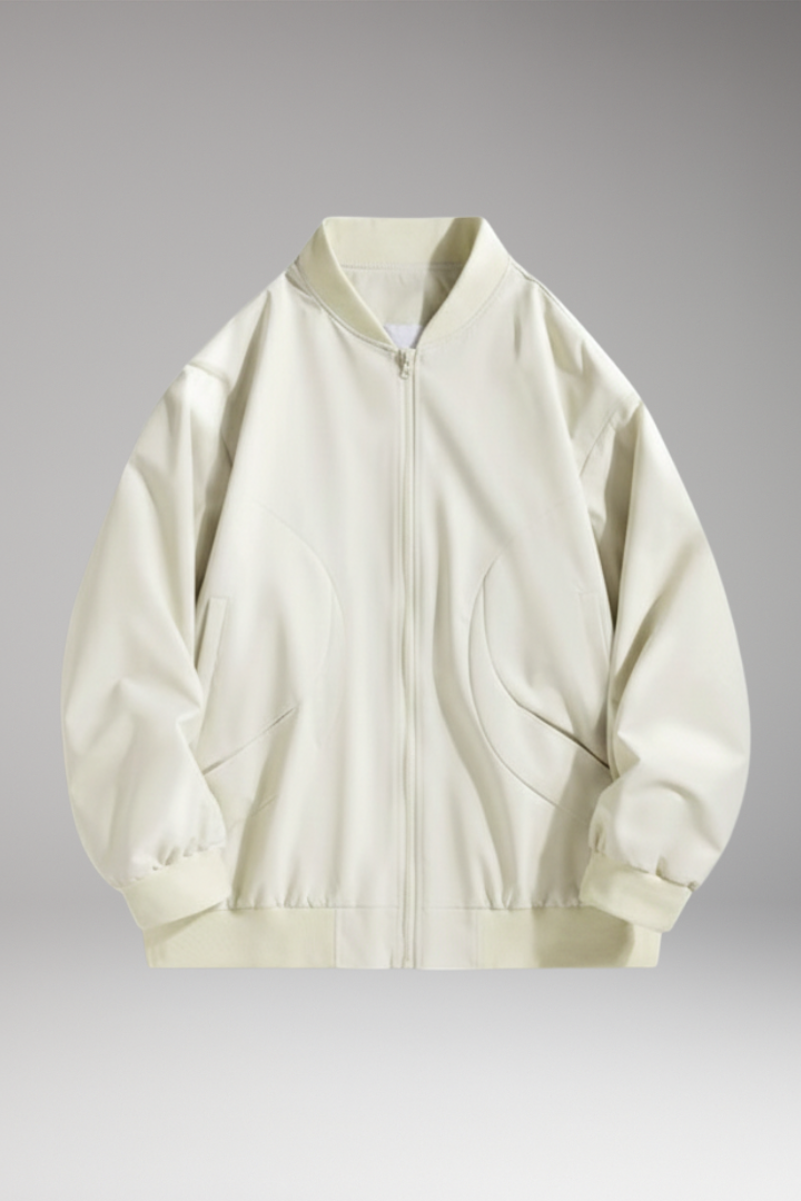Women’s Bomber Jacket with Full-Length Zipper and Elastic Cuffs