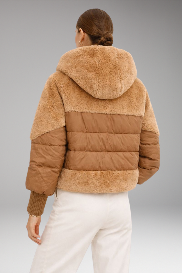 Women’s Bomber Jacket with Hood and Zip Closure