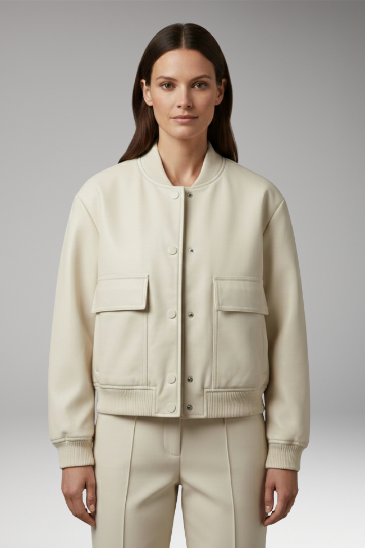 Women's Bomber Jacket with Outer Layer and Insulated Lining