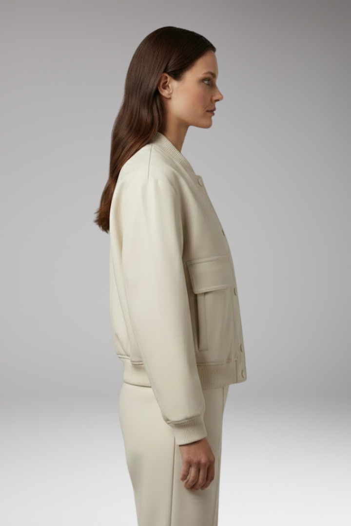 Women's Bomber Jacket with Outer Layer and Insulated Lining