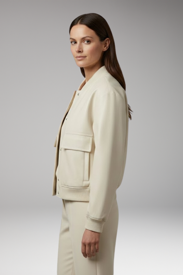 Women's Bomber Jacket with Outer Layer and Insulated Lining