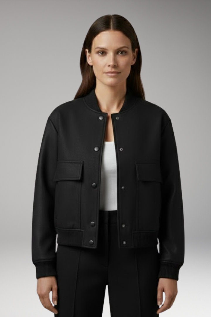 Women's Bomber Jacket with Outer Layer and Insulated Lining