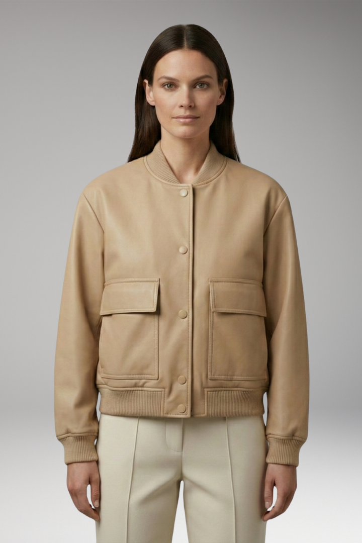 Women's Bomber Jacket with Outer Layer and Insulated Lining
