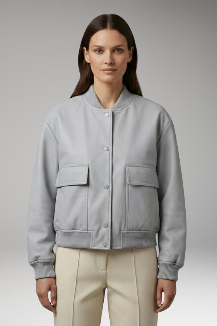 Women's Bomber Jacket with Outer Layer and Insulated Lining