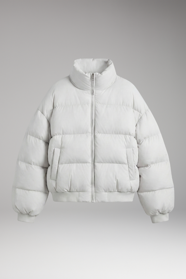 Women’s Bomber Jacket with Outer Shell and Detachable Hood