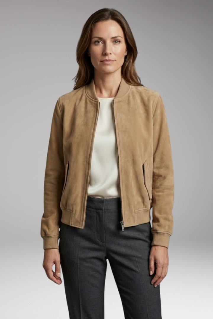 Women’s Bomber Jacket with Pockets and Sturdy Design