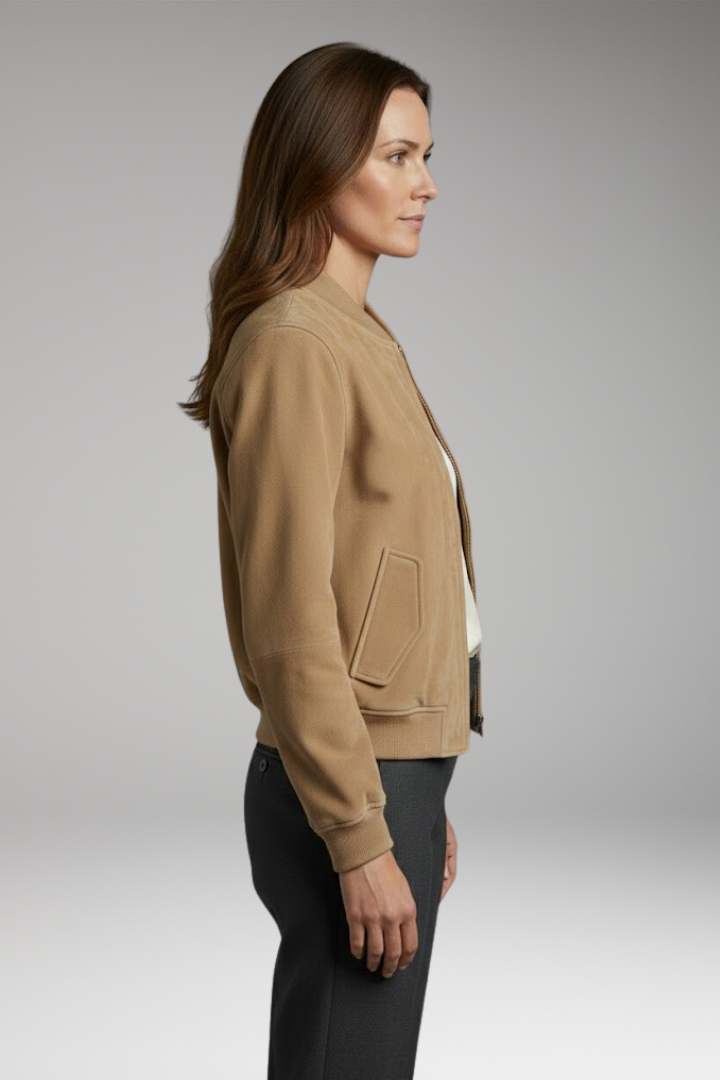 Women’s Bomber Jacket with Pockets and Sturdy Design