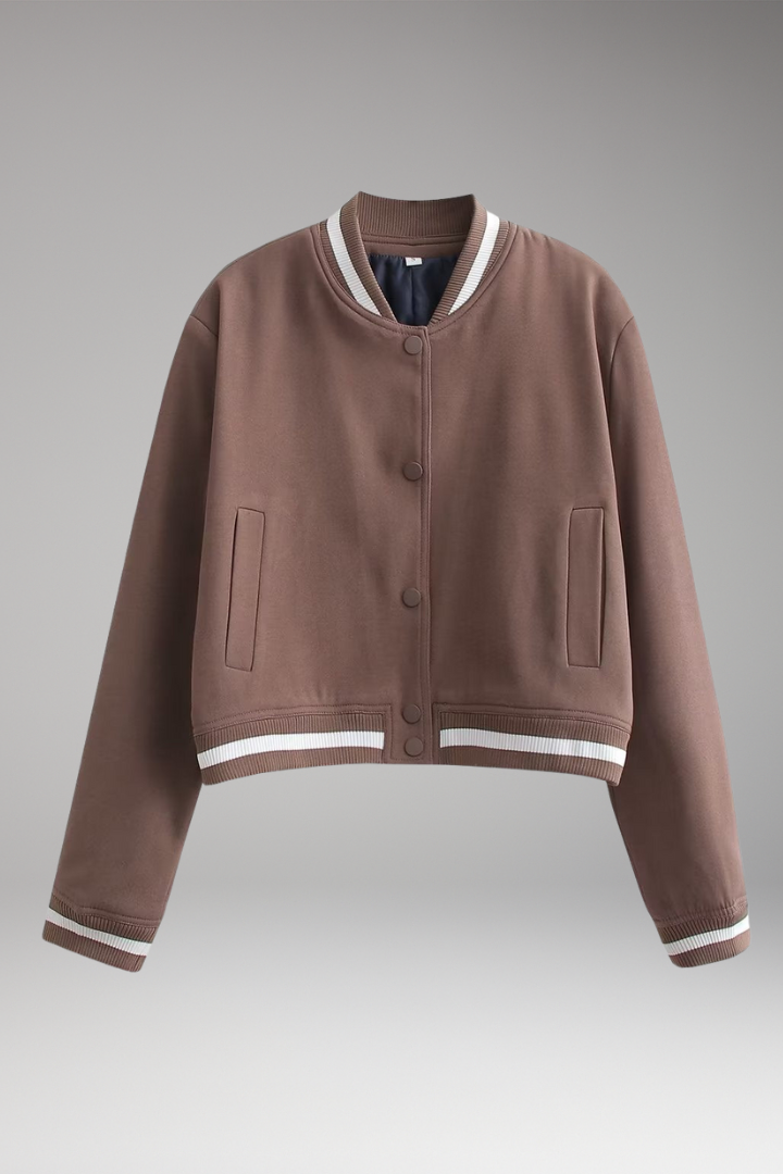 Women’s Bomber Jacket with Practical Pockets and Trendy Cut